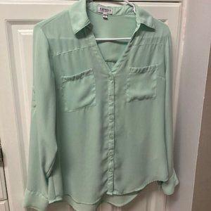 Express Portofino Shirt Mint Green Button-Down